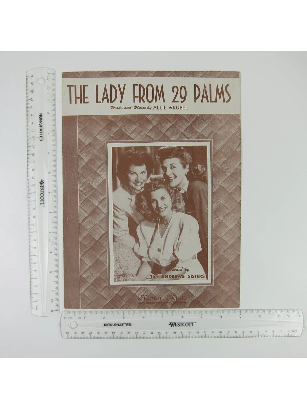 Sheet Music The Lady From 29 Palms Andrews Sisters Allie Wrubel Vintage 1947